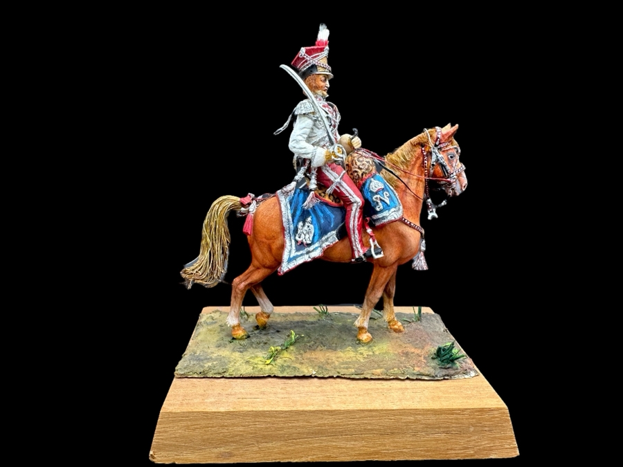 Hand Painted Historex Plastic Miniature Military Figurine Toy Soldier On Horse By Dr. David D. Michaels 4W X 3D X 4.5H [Photo 1]