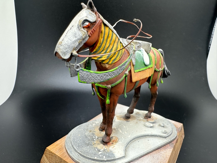 Hand Painted Metal Tin Miniature Military Figurine Toy Horse By Dr. David D. Michaels 4W X 3D X 4H [Photo 4]