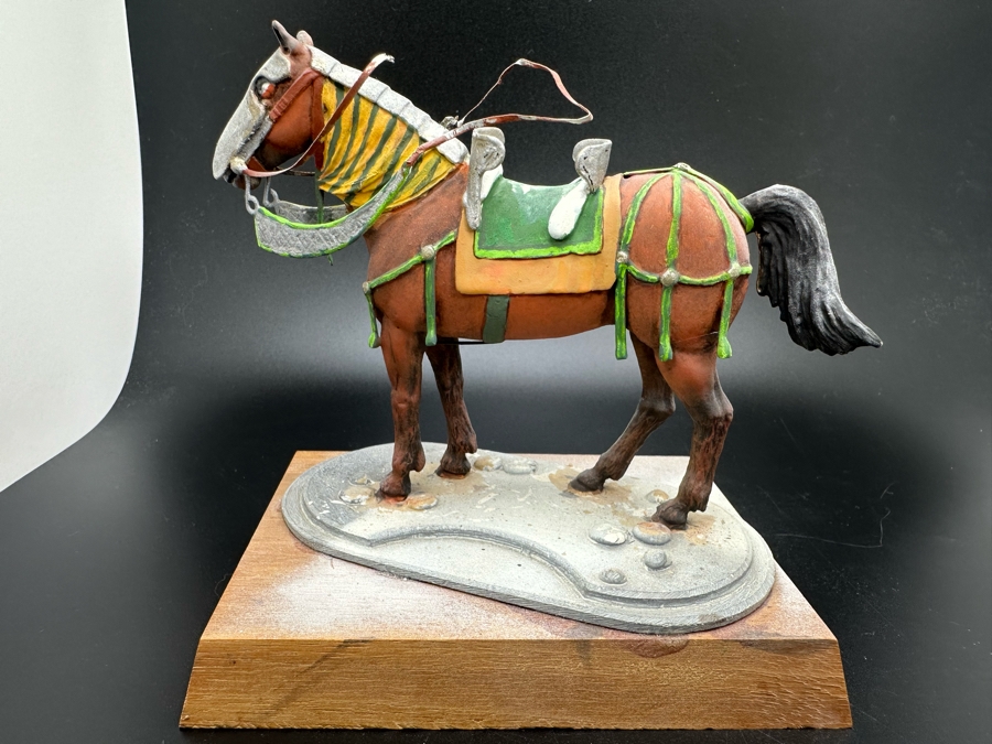 Hand Painted Metal Tin Miniature Military Figurine Toy Horse By Dr. David D. Michaels 4W X 3D X 4H [Photo 2]