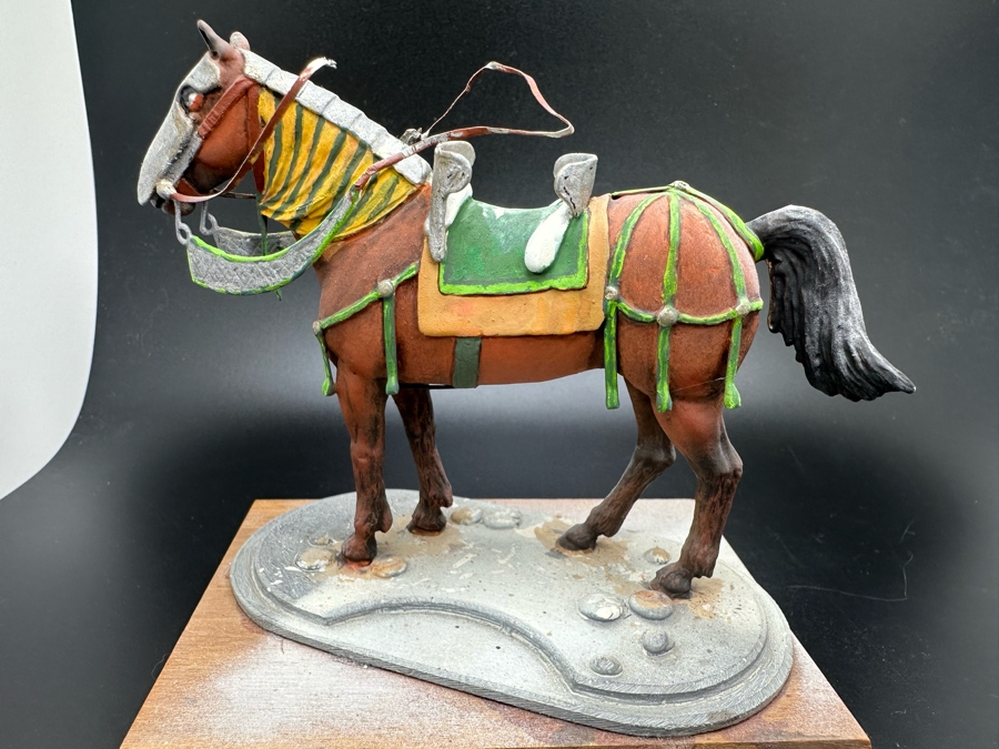 Hand Painted Metal Tin Miniature Military Figurine Toy Horse By Dr. David D. Michaels 4W X 3D X 4H [Photo 3]