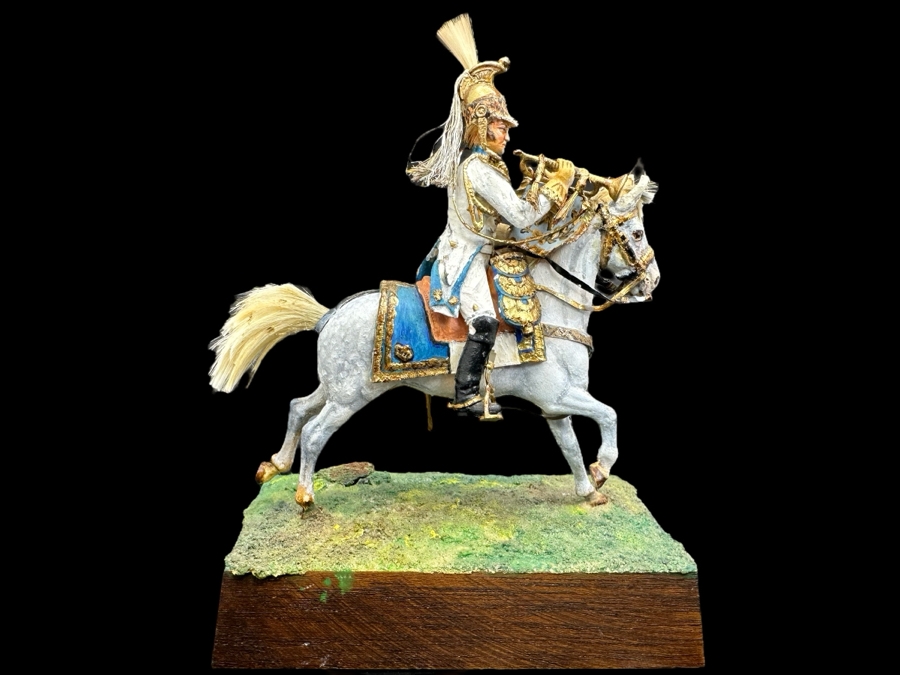 Hand Painted Historex Plastic Miniature Military Figurine Toy Soldier On Horse By Dr. David D. Michaels 4W X 2D X 5H [Photo 1]