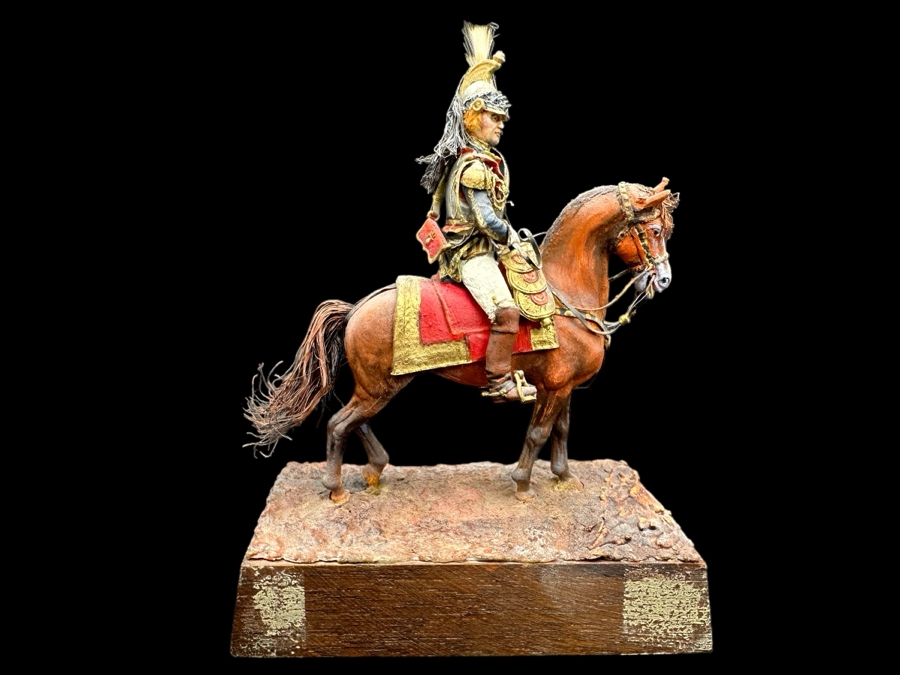 Hand Painted Historex Plastic Miniature Military Figurine Toy Soldier On Horse By Dr. David D. Michaels 4W X 2D X 5H [Photo 1]