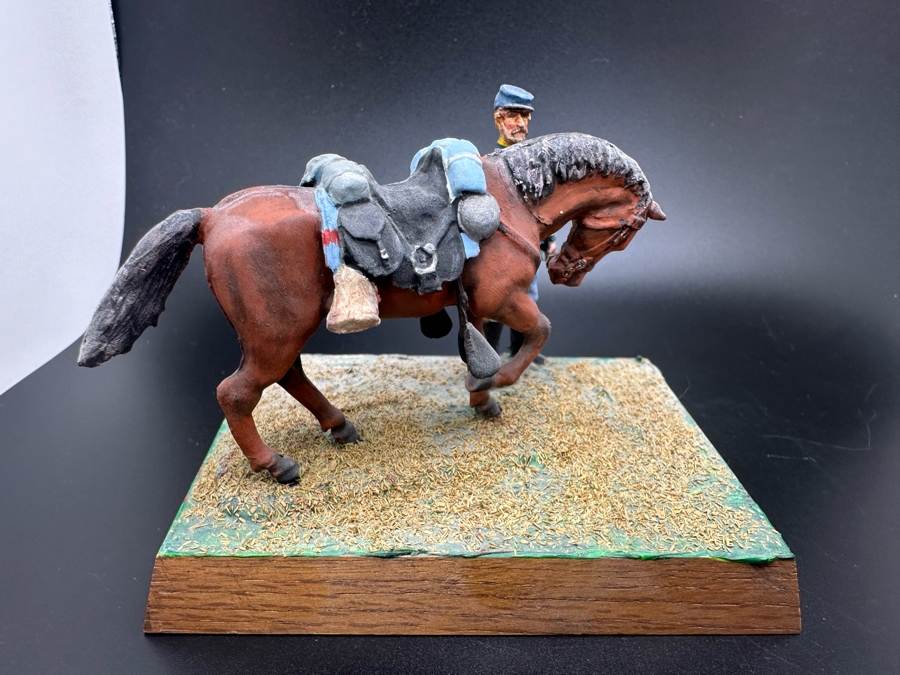 Hand Painted Metal Tin Miniature Military Figurine Toy Soldier With Horse By Dr. David D. Michaels 4W X 3D X 3H [Photo 2]