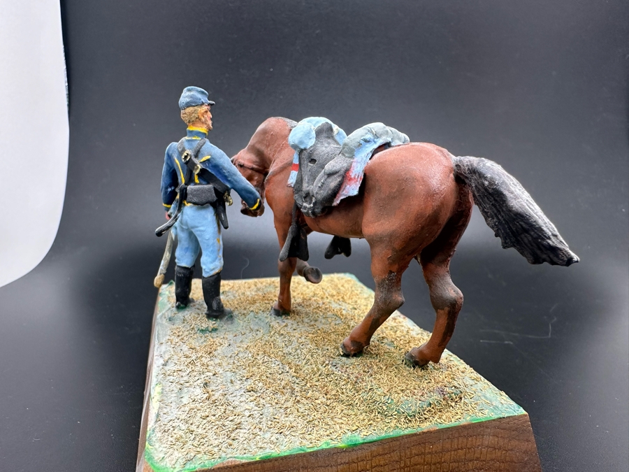 Hand Painted Metal Tin Miniature Military Figurine Toy Soldier With Horse By Dr. David D. Michaels 4W X 3D X 3H [Photo 7]