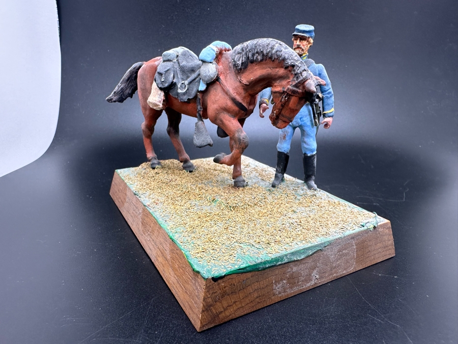 Hand Painted Metal Tin Miniature Military Figurine Toy Soldier With Horse By Dr. David D. Michaels 4W X 3D X 3H [Photo 4]