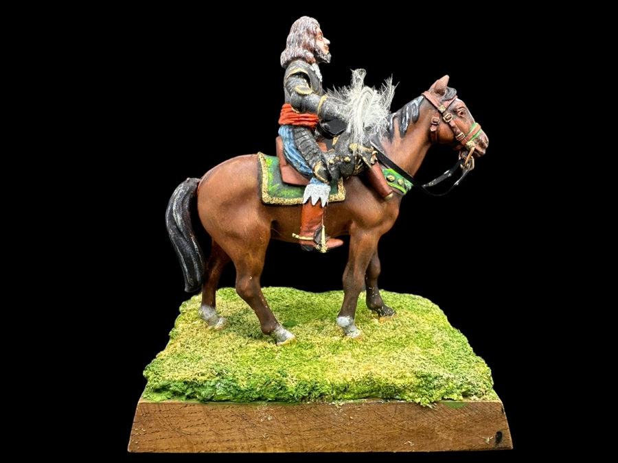 Hand Painted Metal Tin Miniature Military Figurine Toy Soldier With Horse By Dr. David D. Michaels 4W X 3D X 4H [Photo 1]