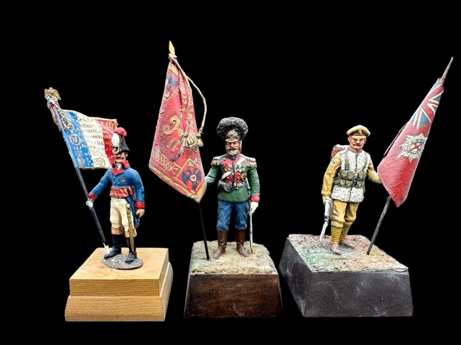 Hand Painted Metal Tin Miniature Military Figurines Toy Soldiers By Dr. David D. Michaels 4.5H [Photo 1]