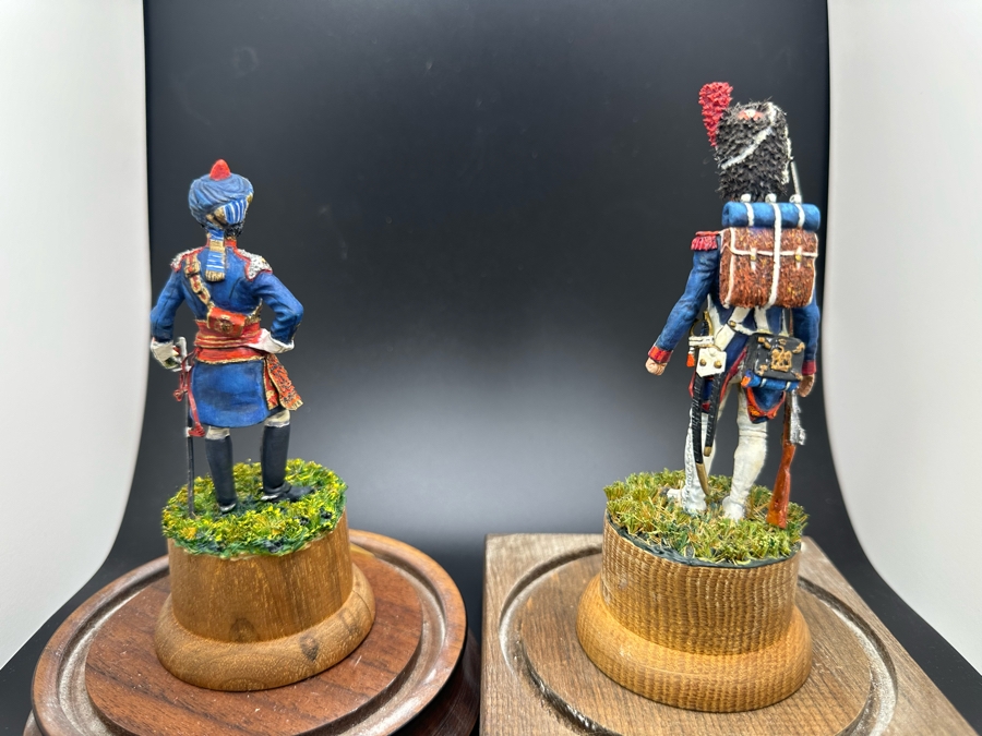 Hand Painted Metal Tin Miniature Military Figurines Toy Soldiers By Dr. David D. Michaels With Glass Domes 3.5H-4H [Photo 9]