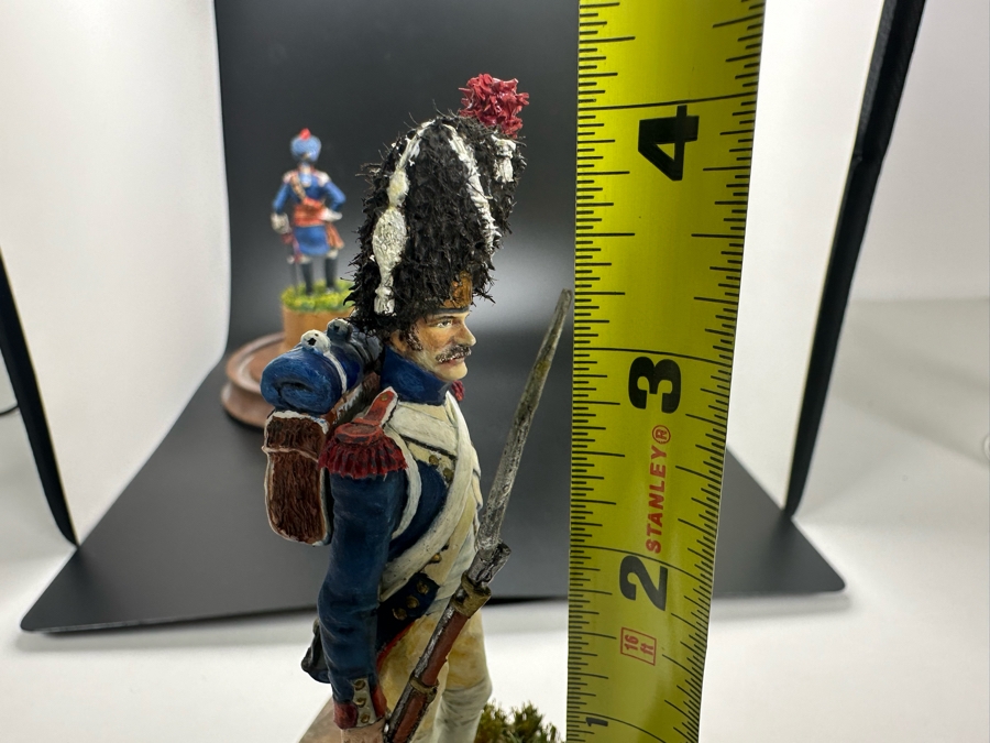 Hand Painted Metal Tin Miniature Military Figurines Toy Soldiers By Dr. David D. Michaels With Glass Domes 3.5H-4H [Photo 10]