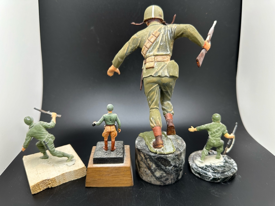 Hand Painted Metal Tin / Plastic Miniature Military Figurines Toy Soldiers By Dr. David D. Michaels 2.25H-5H (Middle Figurines Are Plastic / Outer Figurines Are Metal) [Photo 8]