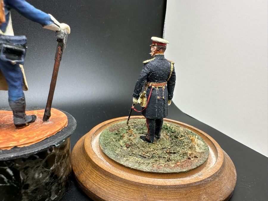 Hand Painted Metal Tin Miniature Military Figurines Toy Soldiers By Dr. David D. Michaels 2.5H-3H (Outer Figurines Have Glass Domes) [Photo 9]