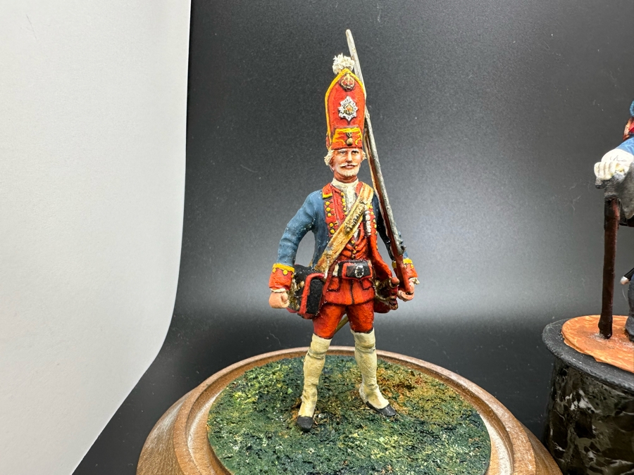 Hand Painted Metal Tin Miniature Military Figurines Toy Soldiers By Dr. David D. Michaels 2.5H-3H (Outer Figurines Have Glass Domes) [Photo 4]