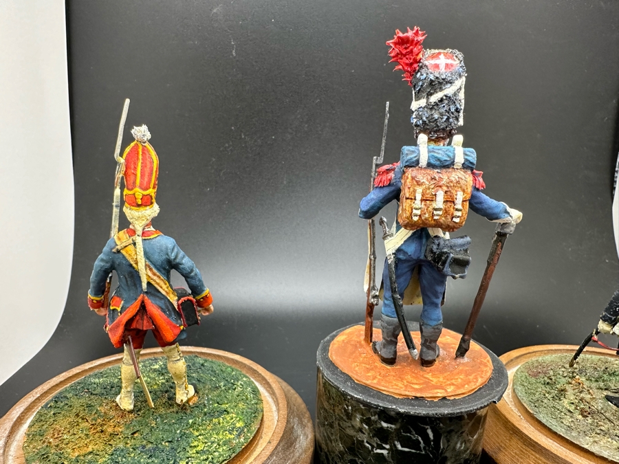 Hand Painted Metal Tin Miniature Military Figurines Toy Soldiers By Dr. David D. Michaels 2.5H-3H (Outer Figurines Have Glass Domes) [Photo 8]
