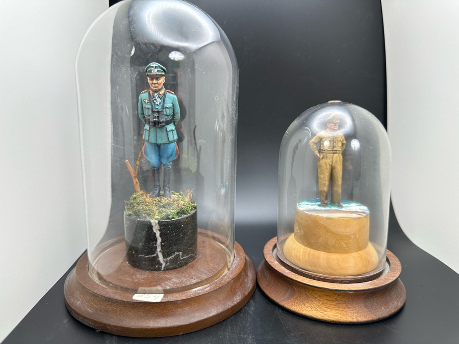 Hand Painted Metal Tin Miniature Military Figurines Toy Soldiers By Dr. David D. Michaels With Glass Domes 2.5H-4H [Photo 9]