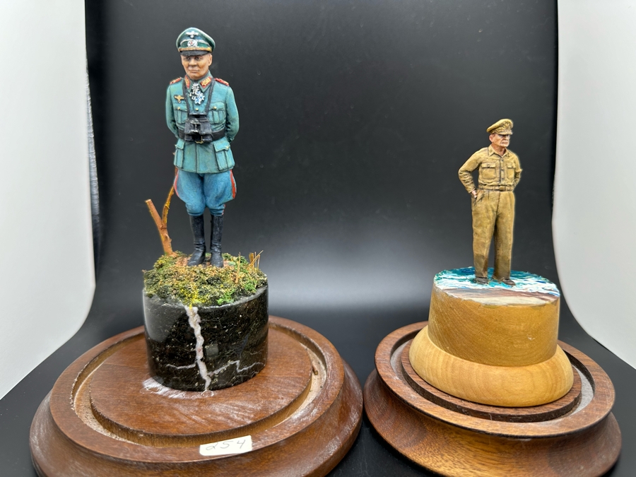 Hand Painted Metal Tin Miniature Military Figurines Toy Soldiers By Dr. David D. Michaels With Glass Domes 2.5H-4H [Photo 2]