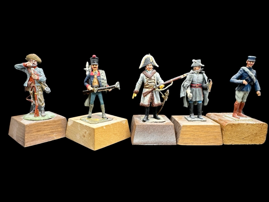 Hand Painted Metal Tin Miniature Military Figurines Toy Soldiers By Dr. David D. Michaels 2.5H