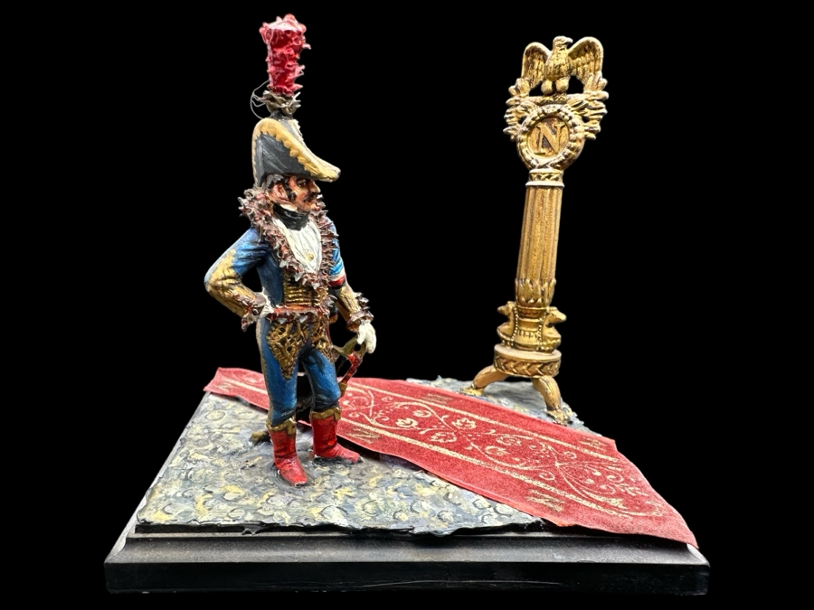 Hand Painted Metal Tin Miniature Military Figurine Toy Soldier By Dr. David D. Michaels 3.5W X 3D X 3.5H