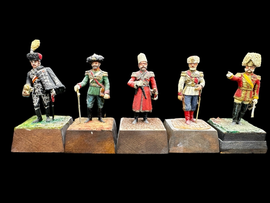 Hand Painted Metal Tin Miniature Military Figurines Toy Soldiers By Dr. David D. Michaels 2.5H