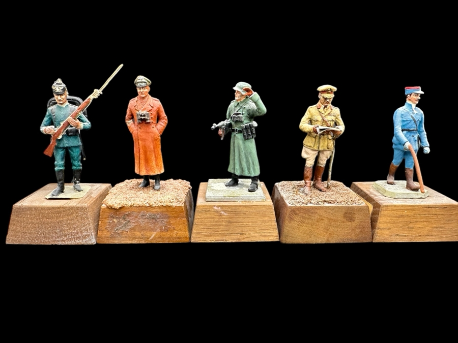 Hand Painted Metal Tin Miniature Military Figurines Toy Soldiers By Dr. David D. Michaels 2.25H