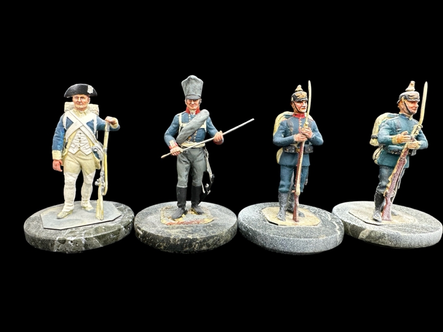 Hand Painted Metal Tin Miniature Military Figurines Toy Soldiers By Dr. David D. Michaels 2.5H