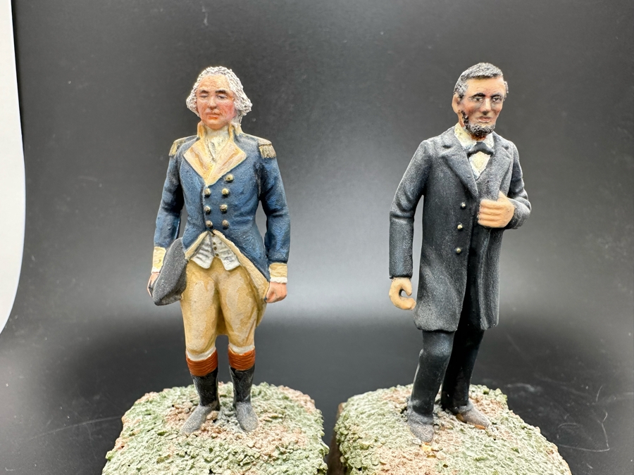 Hand Painted Miniature Figurines Of U.S. Presidents George Washington And Abraham Lincoln 2.75H [Photo 3]