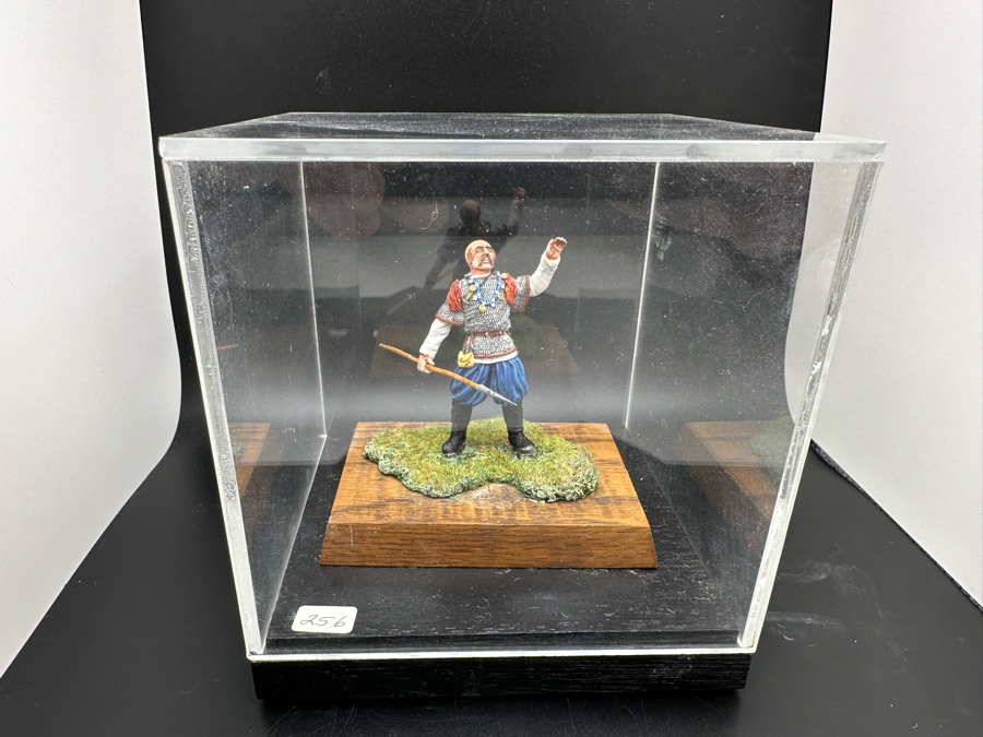 Hand Painted Metal Tin Miniature Military Figurine Toy Soldier By Dr. David D. Michaels With Acrylic Case 4.5W X 3D X 3H [Photo 2]