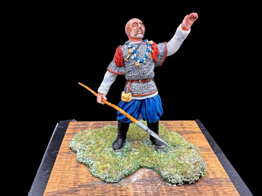 Hand Painted Metal Tin Miniature Military Figurine Toy Soldier By Dr. David D. Michaels With Acrylic Case 4.5W X 3D X 3H [Photo 1]