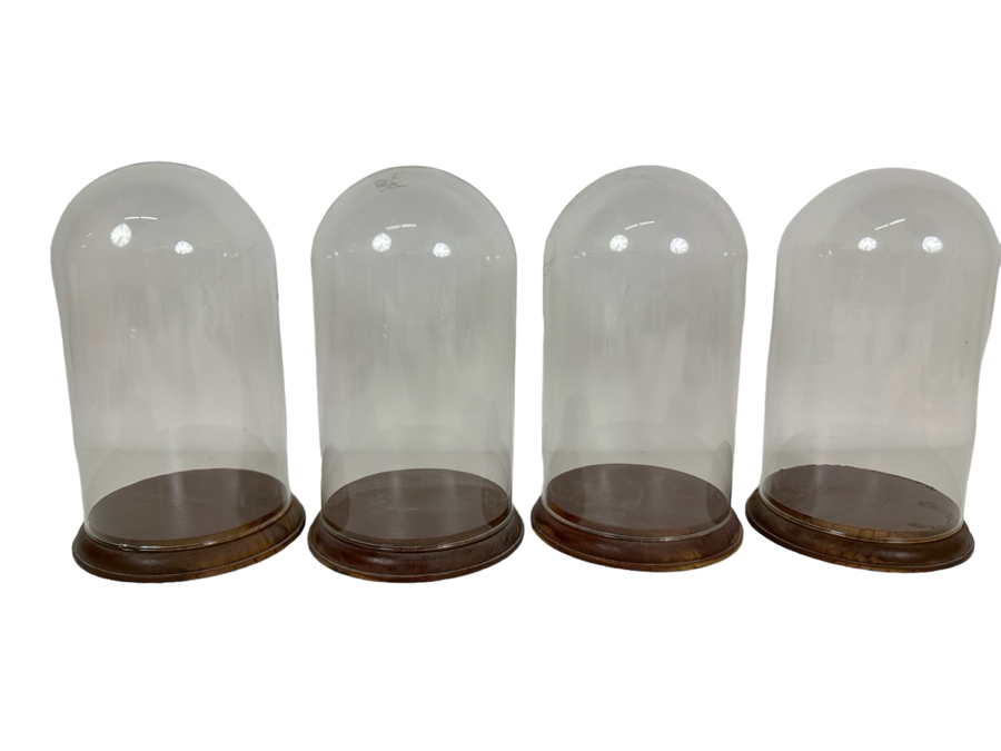 Wooden Stands With Glass Domes 4.5W X 7.5H [Photo 1]