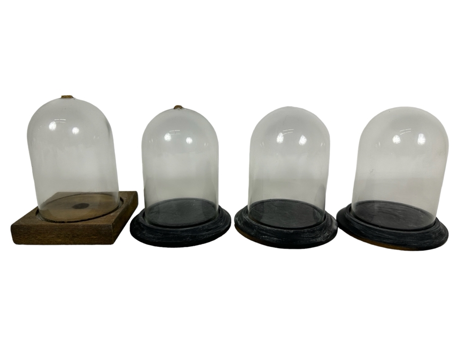 Wooden Stands With Glass Domes 3.5W X 5H (L) / 4W X 4.5H [Photo 1]