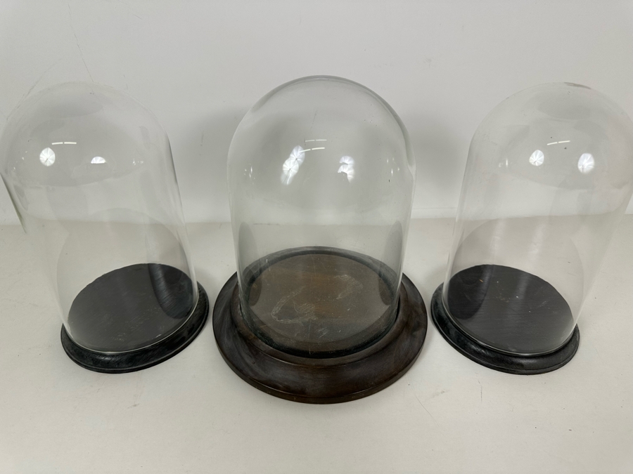 Wooden Stands With Glass Domes 7W X 7.5H / 4.5W X 7.5H [Photo 3]