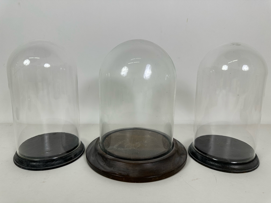 Wooden Stands With Glass Domes 7W X 7.5H / 4.5W X 7.5H [Photo 2]