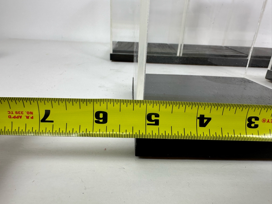 Six Black Wooden Stands With Clear Acrylic Covers Of Various Sizes Apx 5W [Photo 7]