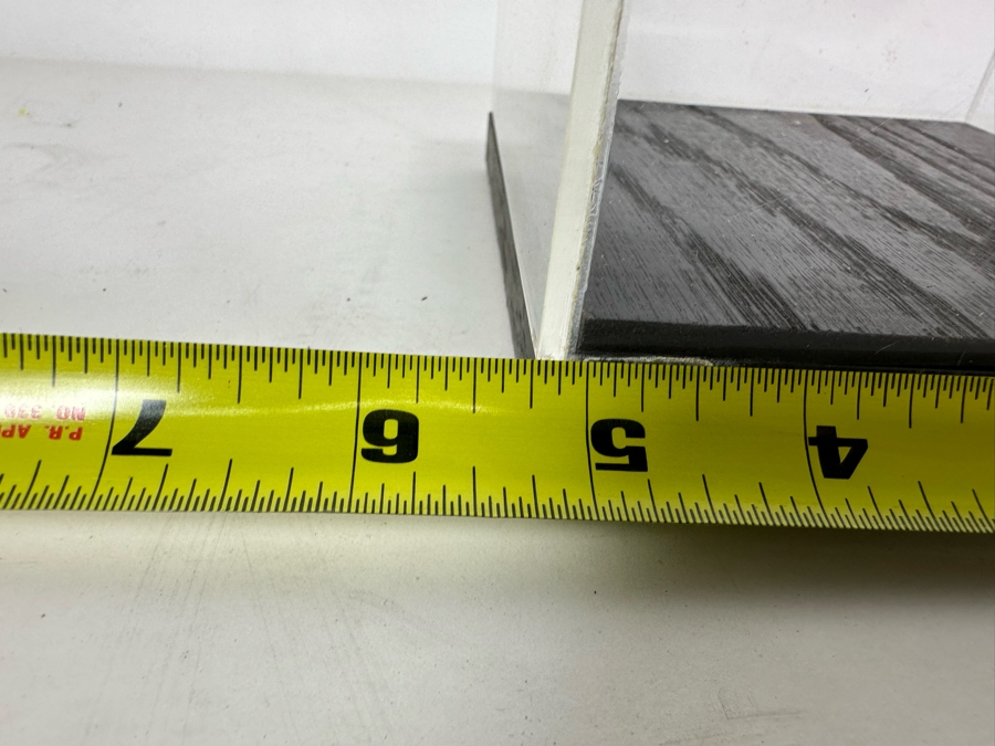 Six Black Wooden Stands With Clear Acrylic Covers Of Various Sizes Apx 5W [Photo 13]