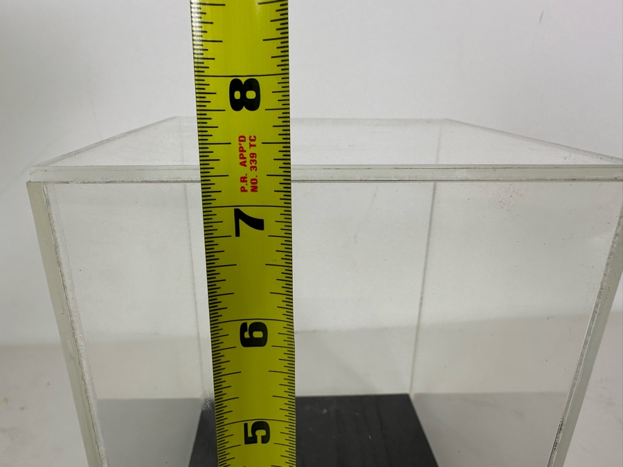 Six Black Wooden Stands With Clear Acrylic Covers Of Various Sizes Apx 5W [Photo 14]