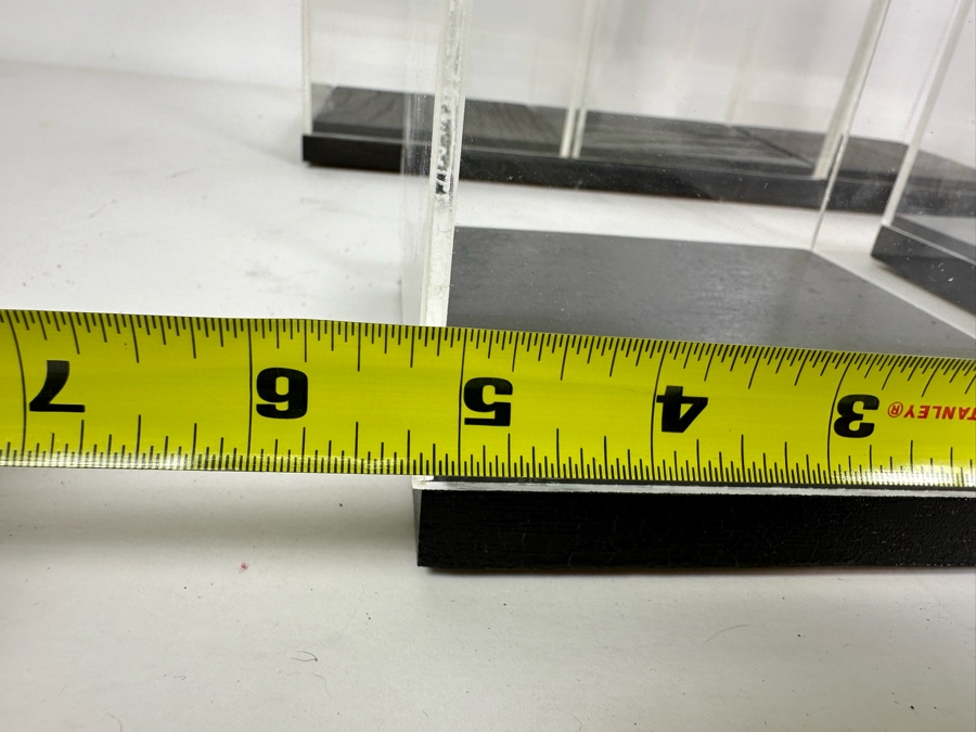 Six Black Wooden Stands With Clear Acrylic Covers Of Various Sizes Apx 5W [Photo 6]