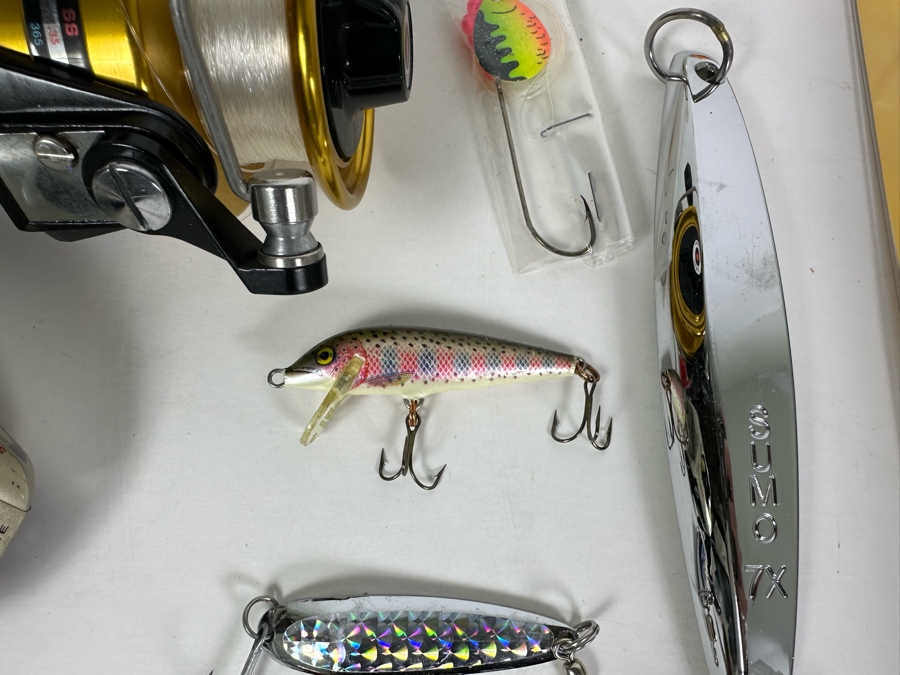 PENN 6500SS Fishing Reel, Daiwa PR1-5Bi Fishing Reel, Various Fishing Lures Including Salt Water Lures, Finland Knife With Sheath And Swiss Army Knife [Photo 9]