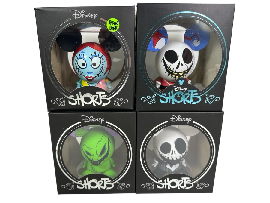 Disney Shorts Vinyl Collectible Toy Art By Francisco Herrera From Tim Burton's The Nightmare Before Christmas, 4 Items