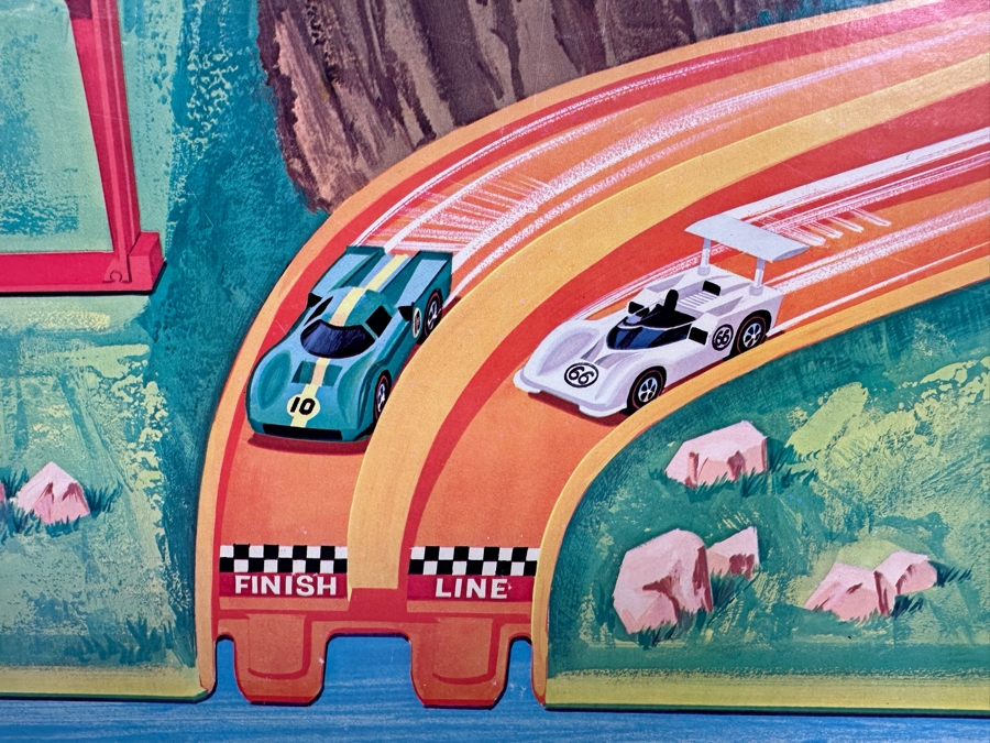 Vintage 1969 Mattel Hot Wheels Hazard Hill Race Set With Two Redline Hot Wheel Cars (Chaparral 2G) And Original Box And Instructions [Photo 4]