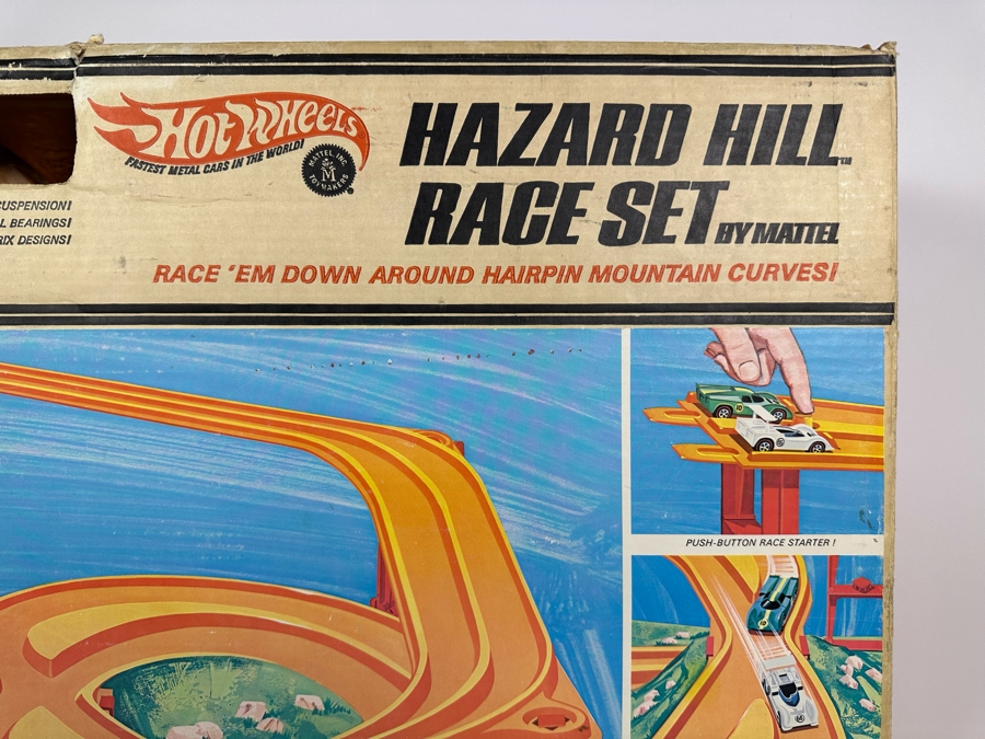 Vintage 1969 Mattel Hot Wheels Hazard Hill Race Set With Two Redline Hot Wheel Cars (Chaparral 2G) And Original Box And Instructions [Photo 5]