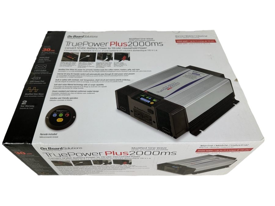 On Board Solutions True Power Plus 2000ms Convert 12VDC Battery Power To 115VAC Household Power