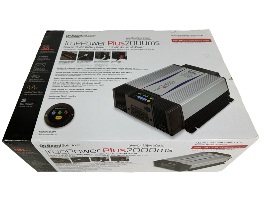 On Board Solutions True Power Plus 2000ms Convert 12VDC Battery Power To 115VAC Household Power [Photo 1]