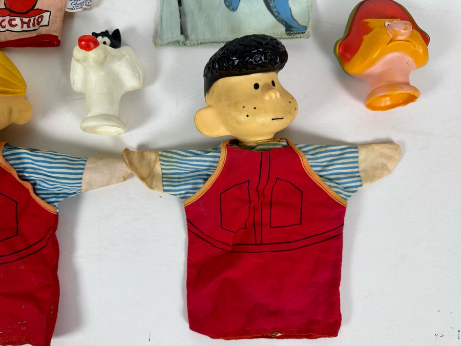 Vintage Hand Puppets: 1966 Batman, Walt Disney's Pinocchio, Dennis The Menace & (3) Looney Tunes Heads [Photo 9]