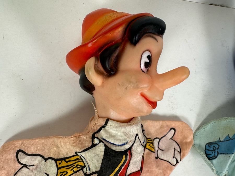 Vintage Hand Puppets: 1966 Batman, Walt Disney's Pinocchio, Dennis The Menace & (3) Looney Tunes Heads [Photo 6]