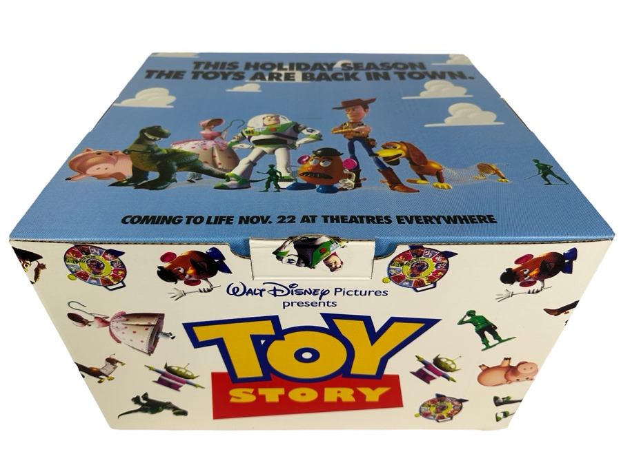 Original Toy Story Movie Promotional Marketing Box Of Toys Including Talking Woody Doll, Buzz Lightyear, Slinky, Etch A Sketch, Plastic Toy Soldiers & Mr. Potato Head 18 X 17 X 11 [Photo 2]