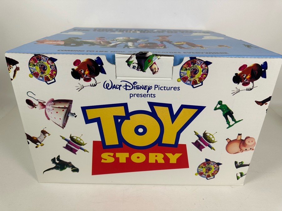 Original Toy Story Movie Promotional Marketing Box Of Toys Including Talking Woody Doll, Buzz Lightyear, Slinky, Etch A Sketch, Plastic Toy Soldiers & Mr. Potato Head 18 X 17 X 11 [Photo 7]
