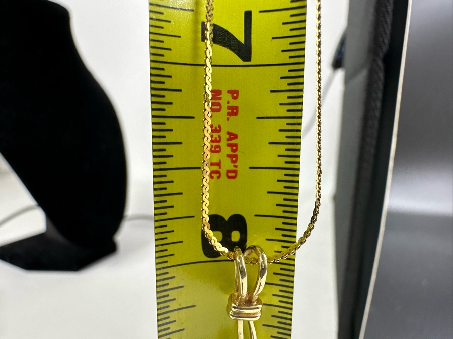 14K Gold Double Pearl Pendant With 14K Gold 16' Necklace 4.2g [Photo 7]