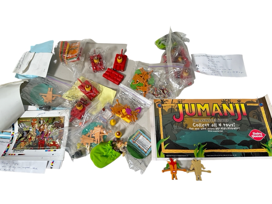 Jumanji The Animated Series Dairy Queen Happy / Kid's Meal Toys Project Box With Prototype Toy Samples Designed By The CDM Company 1999