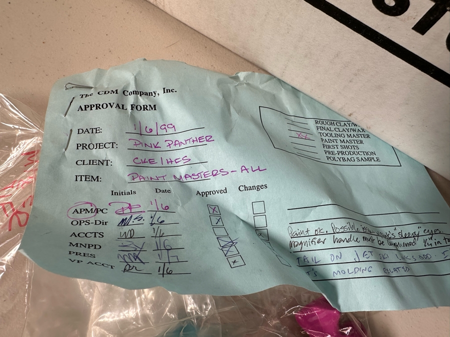 Pink Panther Carl's Jr. / Hardee's Happy / Kid's Meal Toys Project Box With Prototype Toy Samples Cool Kids Designed By The CDM Company 1999 [Photo 13]