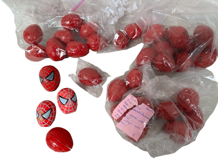 Marvel's Spider-Man Antenna Balls Carl's Jr. / Hardee's Happy / Kid's Meal Toys Project Box With Prototype Toy Samples (Some Hand Painted) Cool Kids Designed By The CDM Company 2002 - See Photos For Additional Sealed Spider-Man Antenna Balls [Photo 1]