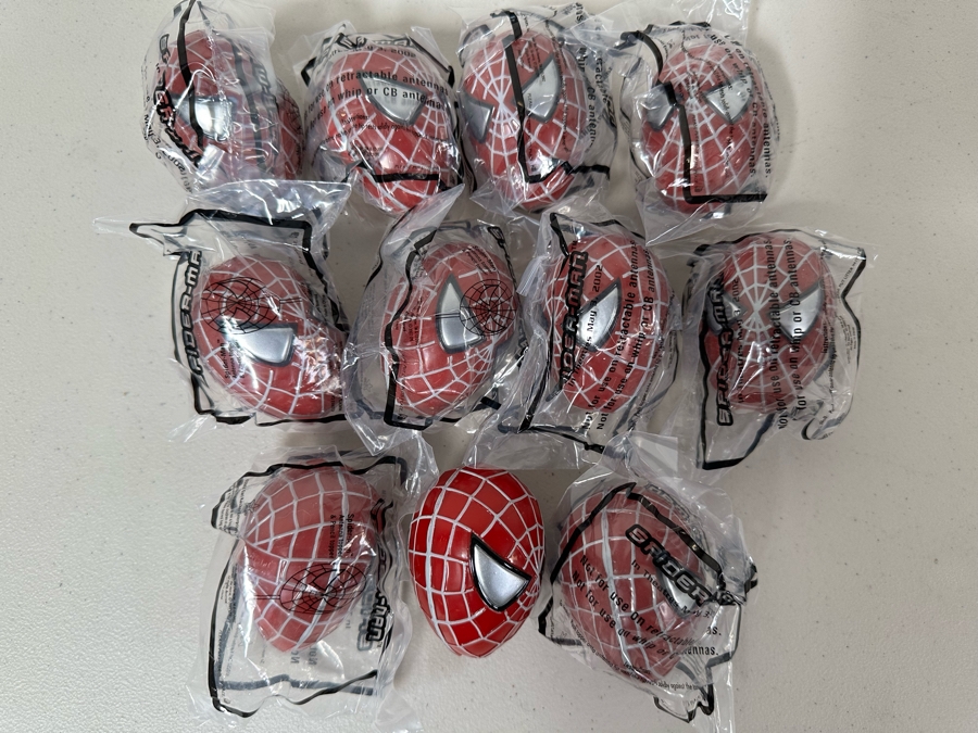 Marvel's Spider-Man Antenna Balls Carl's Jr. / Hardee's Happy / Kid's Meal Toys Project Box With Prototype Toy Samples (Some Hand Painted) Cool Kids Designed By The CDM Company 2002 - See Photos For Additional Sealed Spider-Man Antenna Balls [Photo 3]